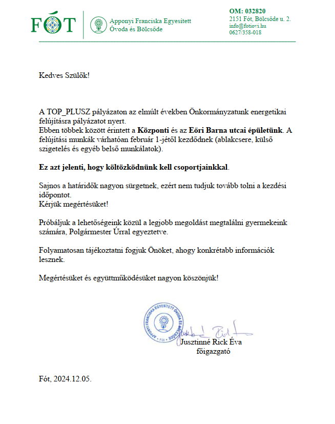 Tájékoztató