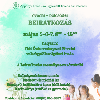 2028 Fóti óvoda bölcsőde beiratkozás pakát